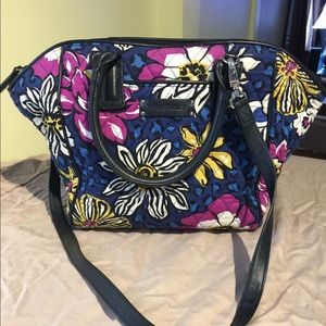 Vera Bradley leather trimmed satchel